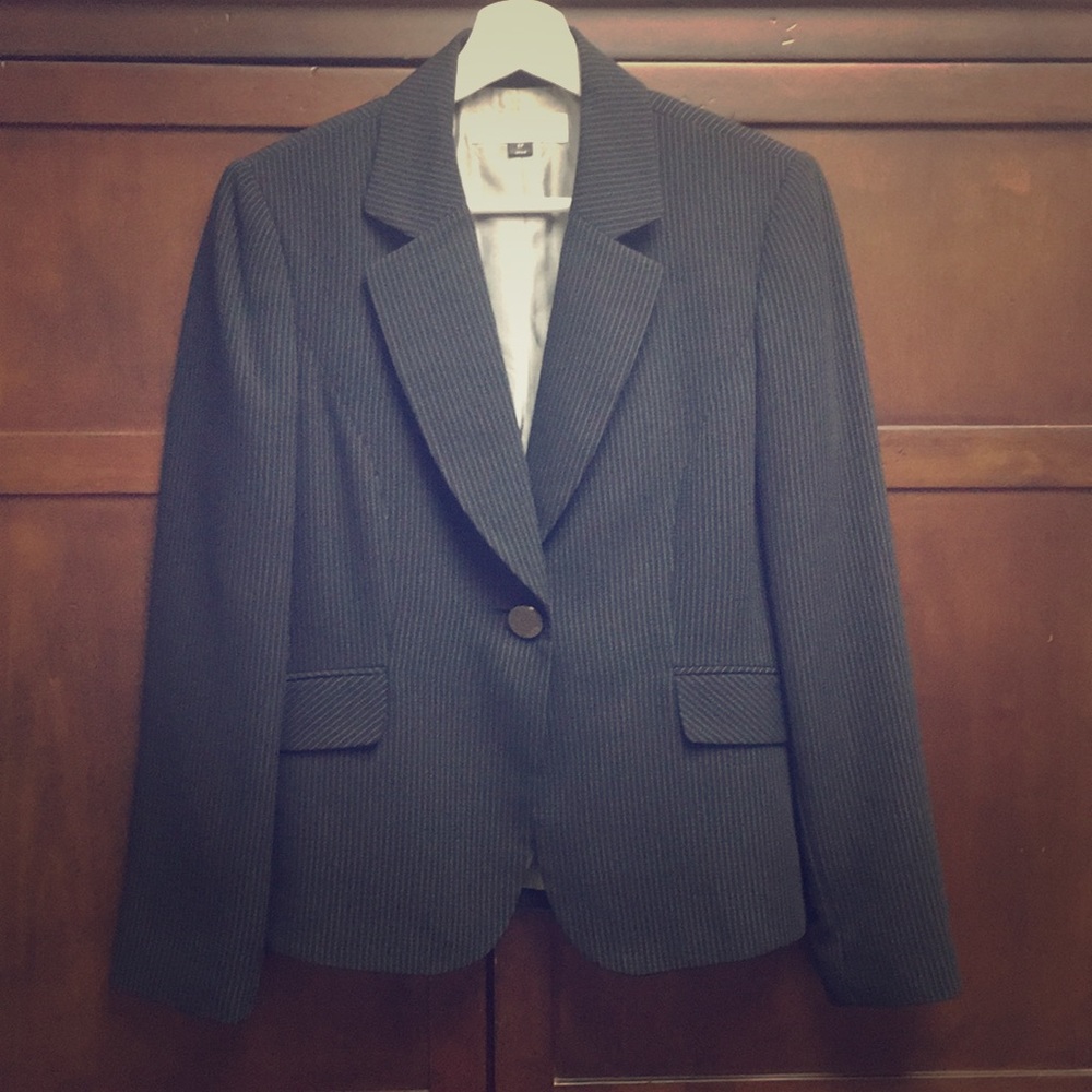 Black pinstriped blazer